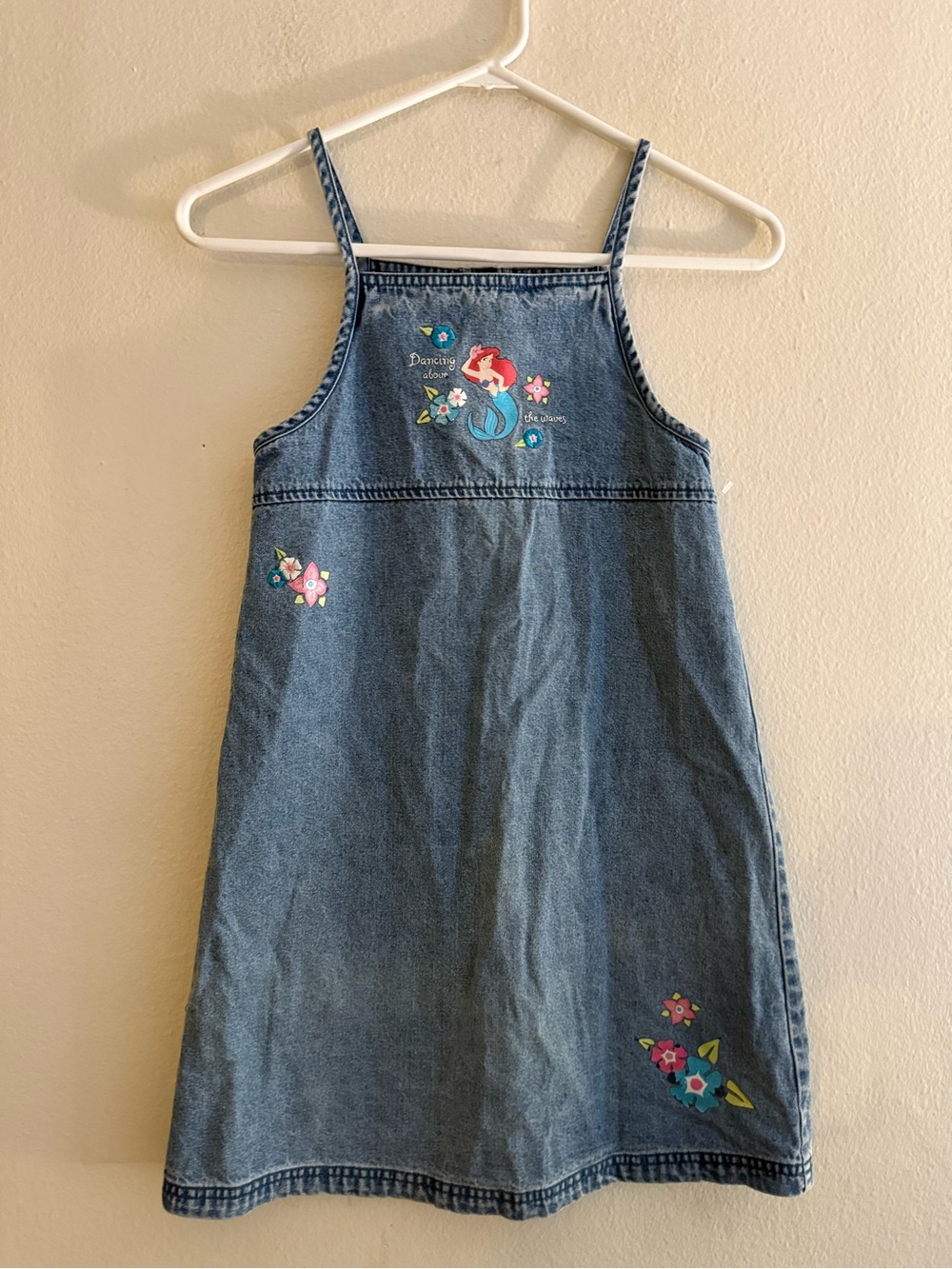 Vintage Disney Girls Denim Little Mermaid Dress